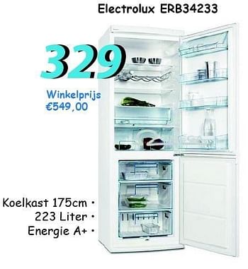 Promotions Electrolux erb34233 koelkast - Electrolux - Valide de 07/08/2012 à 09/09/2012 chez Elektro Koning