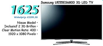 Promotions Samsung ue55es6800 3d led tv - Samsung - Valide de 07/08/2012 à 09/09/2012 chez Elektro Koning