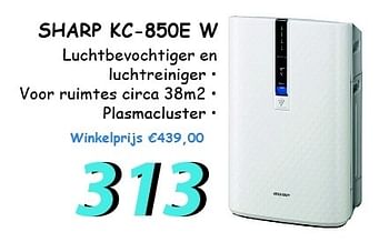 Promotions Sharp kc-850e w luchtbevochtiger en luchtreiniger - Sharp - Valide de 07/08/2012 à 09/09/2012 chez Elektro Koning