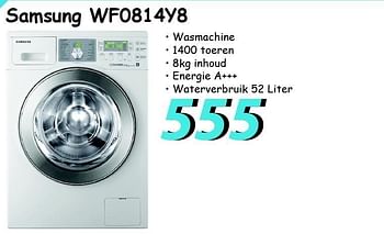 Promotions Samsung wf0814y8 wasmachine - Samsung - Valide de 07/08/2012 à 09/09/2012 chez Elektro Koning