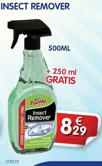 Promotions Insect remover - Turtle wax - Valide de 09/08/2012 à 08/09/2012 chez Auto 5
