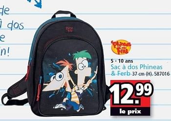 Promotions Sac à dos phineas + ferb - Phineas & Ferb - Valide de 13/08/2012 à 02/09/2012 chez Intertoys