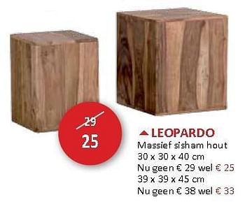 Promotions Leopardo massief sisham hout - Produit maison - Weba - Valide de 16/08/2012 à 13/09/2012 chez Weba