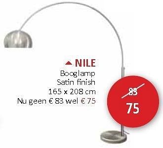 Promoties Nile booglamp - Huismerk - Weba - Geldig van 16/08/2012 tot 13/09/2012 bij Weba