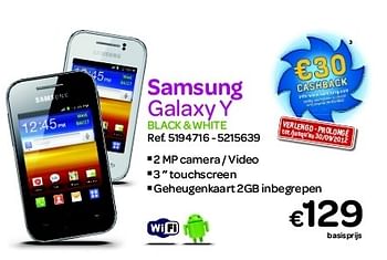 Promoties Samsung galaxy y - Samsung - Geldig van 20/08/2012 tot 30/09/2012 bij Carrefour