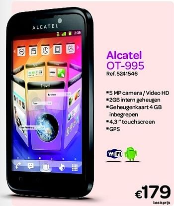 Promoties Alcatel ot-995 - Alcatel - Geldig van 20/08/2012 tot 30/09/2012 bij Carrefour