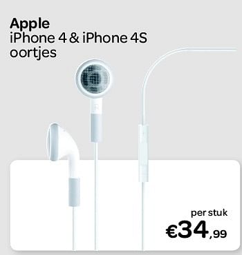 Promoties Apple iphone 4 + iphone 4s oortjes - Apple - Geldig van 20/08/2012 tot 30/09/2012 bij Carrefour