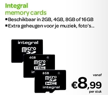 Promoties Integral memory cards - Integral - Geldig van 20/08/2012 tot 30/09/2012 bij Carrefour