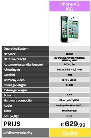 Promoties Iphone 4 s 16g - Apple - Geldig van 20/08/2012 tot 30/09/2012 bij Carrefour