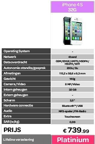 Promoties Iphone 4 s 32g - Apple - Geldig van 20/08/2012 tot 30/09/2012 bij Carrefour