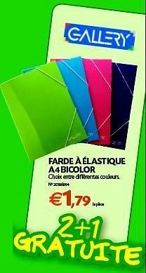 Promotions Farde à élastique a4 bicolor - Gallery - Valide de 21/08/2012 à 06/09/2012 chez Fun