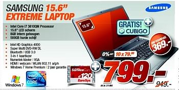 Promoties Samsung 15.6 extreme laptop - Samsung - Geldig van 27/08/2012 tot 09/09/2012 bij Auva