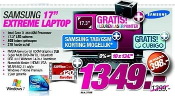 Promoties Samsung 17 extreme laptop - Samsung - Geldig van 27/08/2012 tot 09/09/2012 bij Auva
