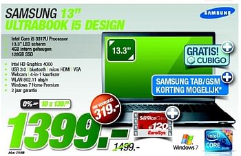 Promoties Samsung 13 ultrabook i5 design - Samsung - Geldig van 27/08/2012 tot 09/09/2012 bij Auva