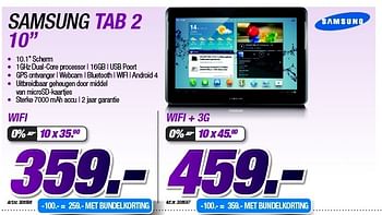 Promoties Samsung tab 2 10 - Samsung - Geldig van 27/08/2012 tot 09/09/2012 bij Auva