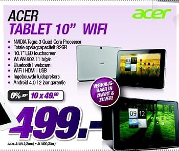 Promotions Acer tablet 10 wifi - Acer - Valide de 27/08/2012 à 09/09/2012 chez Auva