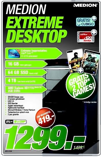 Promotions Extreme desktop - Medion - Valide de 27/08/2012 à 09/09/2012 chez Auva