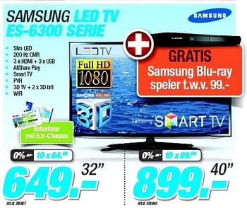 Promotions Samsung led tv es-6300 serie - Samsung - Valide de 27/08/2012 à 09/09/2012 chez Auva