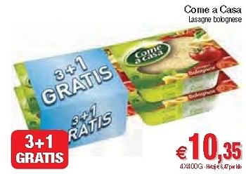 Promoties Lasagne bolognese - Come a Casa - Geldig van 28/08/2012 tot 02/09/2012 bij Intermarche