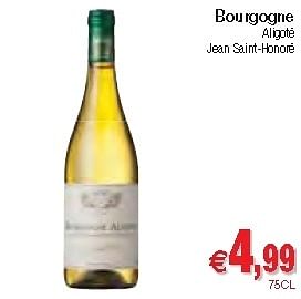 Promoties Bourgogne aligoté jean saint-honoré - Witte wijnen - Geldig van 28/08/2012 tot 02/09/2012 bij Intermarche