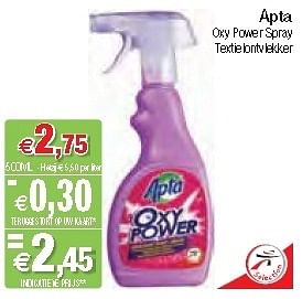 Promotions Oxy power spray - Apta - Valide de 28/08/2012 à 02/09/2012 chez Intermarche