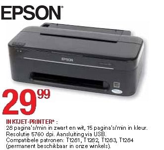 Promotions Inktjet-printer - Epson - Valide de 29/08/2012 à 04/09/2012 chez Trafic