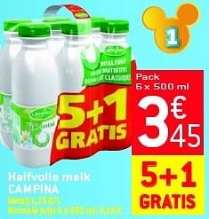 Promoties Halfvolle melk campina - Campina - Geldig van 29/08/2012 tot 04/09/2012 bij Match Food & More
