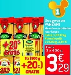 Promotions Deegwaren panzani - Panzani - Valide de 29/08/2012 à 04/09/2012 chez Match Food & More