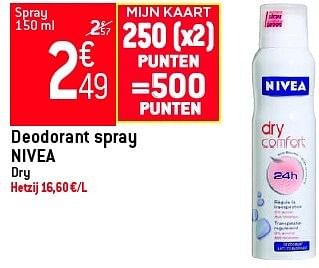 Promoties Deodorant spray nivea - Nivea - Geldig van 29/08/2012 tot 04/09/2012 bij Match Food & More