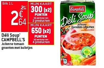 Promoties Déli soup` campbell`s - Campbell's - Geldig van 29/08/2012 tot 04/09/2012 bij Match Food & More