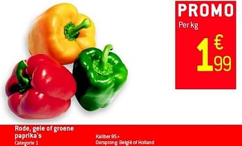 Promotions Rode, gele of groene paprika`s - Produit Maison - Match Food & More - Valide de 29/08/2012 à 04/09/2012 chez Match Food & More