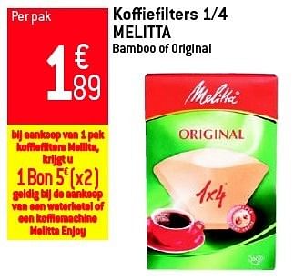 Promotions Koffiefilters 1-4 melitta - Melitta - Valide de 29/08/2012 à 04/09/2012 chez Match