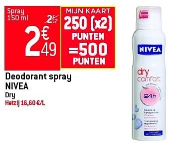 Promoties Deodorant spray nivea - Nivea - Geldig van 29/08/2012 tot 04/09/2012 bij Match
