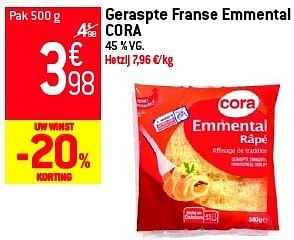 Promoties Geraspte franse emmental cora - Cora - Geldig van 29/08/2012 tot 04/09/2012 bij Match