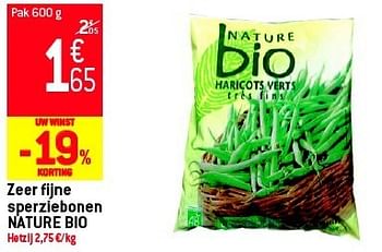 Promoties Zeer fijne sperziebonen nature bio - Bio Nature - Geldig van 29/08/2012 tot 04/09/2012 bij Match