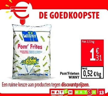 Promoties Pom`frieten winny - Winny - Geldig van 29/08/2012 tot 04/09/2012 bij Match