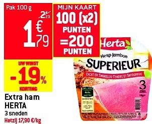 Promotions Extra ham herta - Herta - Valide de 29/08/2012 à 04/09/2012 chez Match