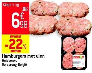 Promotions Hamburgers met uien - Produit maison - Match - Valide de 29/08/2012 à 04/09/2012 chez Match