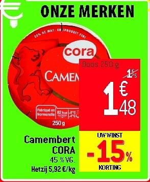 Promotions Camembert cora - Cora - Valide de 29/08/2012 à 04/09/2012 chez Smatch