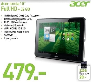 Promotions Acer iconia 10 full hd - Acer - Valide de 31/08/2012 à 09/09/2012 chez Aksioma
