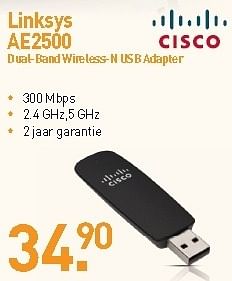 Promotions Linksys ae2500 dual-band wireless-n usb adapter - Cisco - Valide de 31/08/2012 à 09/09/2012 chez Aksioma