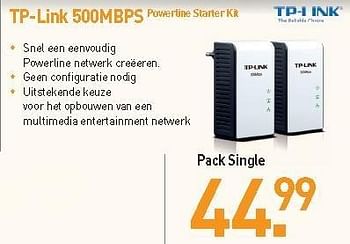 Promoties Tp-link 500mbps powerline starter kit - TP-LINK - Geldig van 31/08/2012 tot 09/09/2012 bij Aksioma