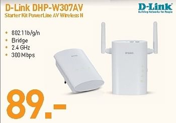 Promoties D-link dhp-w307av starter kit powerline av wireless n - D-Link - Geldig van 31/08/2012 tot 09/09/2012 bij Aksioma