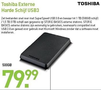Promotions Toshiba externe harde schijf usb3 - Toshiba - Valide de 31/08/2012 à 09/09/2012 chez Aksioma
