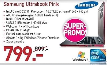 Promoties Samsung ultrabook pink - Samsung - Geldig van 31/08/2012 tot 09/09/2012 bij Aksioma