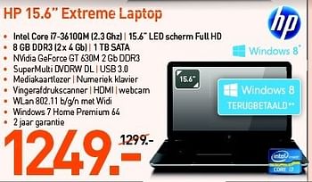 Promoties Hp 15.6 extreme laptop - HP - Geldig van 31/08/2012 tot 09/09/2012 bij PC Center