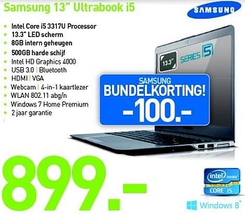 Promotions Samsung 13 ultrabook i5 - Samsung - Valide de 31/08/2012 à 09/09/2012 chez PC Center
