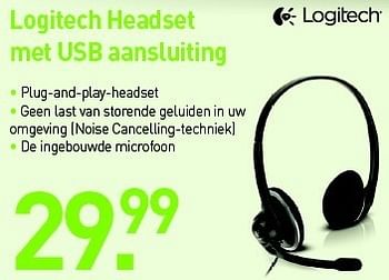 Promoties Logitech headset met usb aansluiting - Logitech - Geldig van 31/08/2012 tot 09/09/2012 bij PC Center