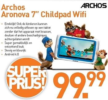 Promoties Archos aronova 7 childpad wifi - Archos - Geldig van 01/09/2012 tot 30/09/2012 bij CBM ICT Solutions