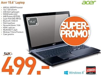 Promotions Acer 15.6 laptop - Acer - Valide de 01/09/2012 à 30/09/2012 chez CBM ICT Solutions